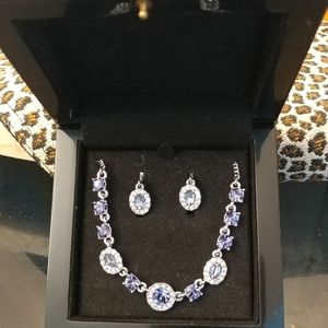 Purple Crystal jewellery set